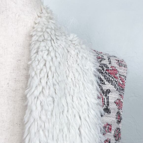 Anthropologie Sherpa Faux Fur Collar Tapestry Long Vest - Picture 7 of 11